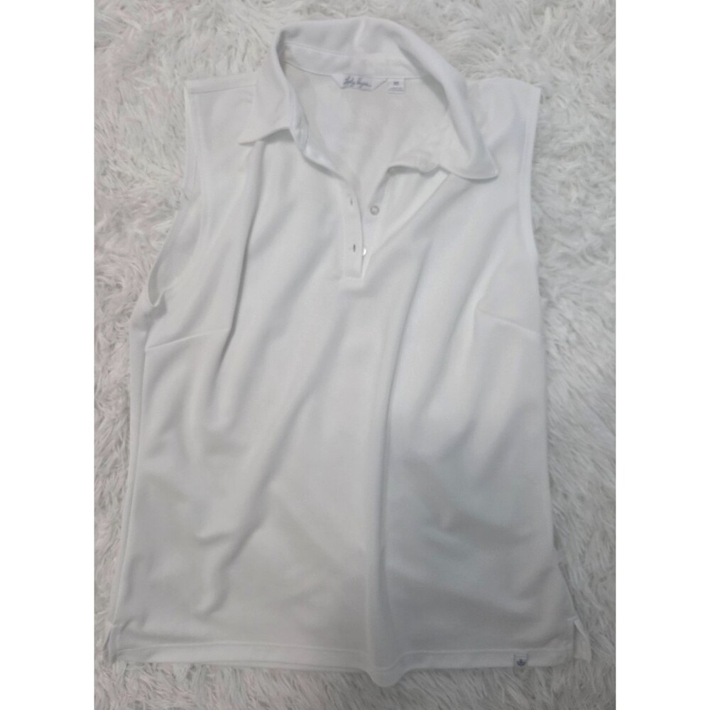 Lady Hagen White Sleeveless Golf Polo Shirt Women’s Medium Performance Top